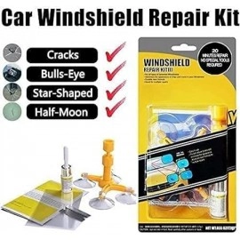 1 PC Car Windshield Repair Kit Windshield Repair Kit，Auto Glass Repair Kit for Fix Chip Scratch, Bulls-Eye, Star-Shaped and Half-Moon Crack