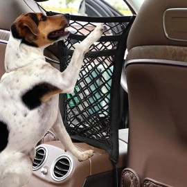 Car Mesh Organizer, Seat Back Net Bag, Barrier of Backseat Pet Kids, Cargo Tissue Purse Hold