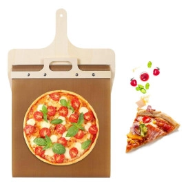 Sliding Pizza Peel | Pizza Slider tool with Handle for Transfer the Pizza Crust | Accessory for Pizza Ovens, Magic Non-stick Sliding Pizza Shovel Spatula | Food Transfer and Lift-up Slider Board