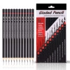 Professional Shading & Drawing Pencils Set - (12 Lead Pencils) Assorted Gray-Black Sketching Pencils of 12 Shades for Artists, Students, Beginners - (B,2B,3B,4B,5B,6B,7B,8B,HB,H,2H  F)