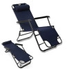 Zero Gravity Chair|Relax Chair for Lounge|Easy Chair for Lawn|Portable and Foldable Recliner Chair for Resting|Adjustable Pillow|Full Body Support|Young and Old People (Blue Recliner)