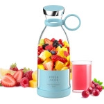 Electric Portable Mini Juicer Bottle | Wireless Personal Size Juicer Blender for Smoothies and Shakes with 4 Blades | USB Rechargeable Juicer Cups For Home, Travel, Gym and Office