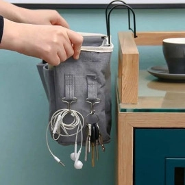 Bedside Caddy Essentials Pocket Hanging Storage Organizer, Sofa Side Hanger Holder Bag for Dorm, TV Remote Control, Phones, Magazines, Tablets 