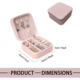 Jewellery Organiser Box, Jewellery Box For Women,Portable Travel Jewellery Organiser Pouch, Small Jewellery Box Organiser For Ring, Pendant, Earring, Necklace, Bracelet (Pink, Faux Leather)