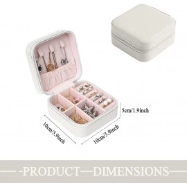 Jewellery Organiser Box, Jewellery Box For Women,Portable Travel Jewellery Organiser Pouch, Small Jewellery Box Organiser For Ring, Pendant, Earring, Necklace, Bracelet (Pink, Faux Leather)