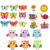 21 pcs 5D Crystal Diamond Painting Sticker Kits, DIY Art Craft Animal Sea World Butterfly Owl Natural Painting with Diamonds Gift for Girl Kid Adult Children