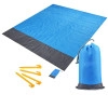 Beach Blanket Sandproof Waterproof, Extra Large 83"X79" Sand Free Beach Mat with 4 Stakes for Camping Hiking Grass Travelling (Braided)