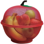 Apple Shape Net Fruits & Vegetables Basket for Kitchen, Fruit Basket with Net Cover, Fruit and Vegetable Stand Basket, Fruit Net Cover (RED)