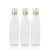 Crystal Water Bottle, Water Bottle With Diamond Shape Lid (3 Pcs, Black Dimond Cuts)