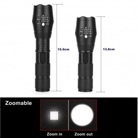 7 Mode Rechargeable Aluminium Solar LED Torch Light, Power Long Distance with Torch Flashlight Use for Car Emergency Tool with Window Breaker, Magnet, Cutter, Compass (Black) (7 Mode)