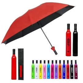 Bottle Umbrella Windproof Double Layer Umbrella with Bottle Cover for UV Protection & Rain, For Men, Women, and Kids With Free Pocket Rain Card (Assorted Multicolor)