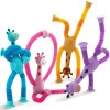 4 Pieces LED Telescopic Suction Cup Giraffe Toy, Shape Changing Telescopic Tube Fidget Toys, Pop Tubes, Fidget Tubes Sensory Toys for Girls Boys (Giraffe)