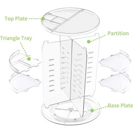 360 Rotating Makeup Organizer,Large Capacity&Adjustable Multi-Function Cosmetic Storage Box,The Perfect Makeup Organizer On The Dresser (transparent)