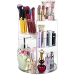 360 Rotating Makeup Organizer,Large Capacity&Adjustable Multi-Function Cosmetic Storage Box,The Perfect Makeup Organizer On The Dresser (transparent)