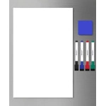 Magnetic Dry Erase White Board Sheet|Size:(30X20)Cms|Includes 4 Marker Pens,1 Eraser |Whiteboard For Fridge Daily Routine Responsibility,Self-Care,Reminders,Notes&More For Kids&Adults.