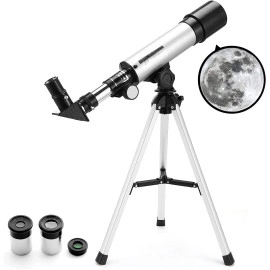 Telescope Zoom 90X HD Focus Astronomical Refractor with Portable Tripod Stand. F36050M High Power Astronomical Telescope, Telescope for Kids, Adults, Beginners (Telescope)