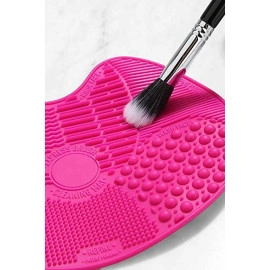 Silicone Makeup Brush Cleaning Mat, Makeup Brush Cleaner, Cosmetic Spa Brush Cleaning Mat Portable Washing Tool Scrubber with Suction Cup