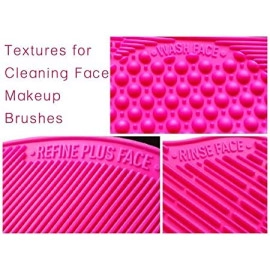 Silicone Makeup Brush Cleaning Mat, Makeup Brush Cleaner, Cosmetic Spa Brush Cleaning Mat Portable Washing Tool Scrubber with Suction Cup