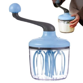 1.5L Manual Egg Beater Hand-cranked Anti-Skid to Use Egg Cream Whisk Manual Egg Beater