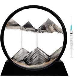 Moving Sand Art Picture Glass Liquid Painting 3D Natural Landscape showpieces for Home Decor Antique Gifts for Kids Office Desktop Decoration Desk Table Decorative Items