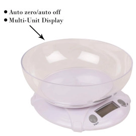 Battery Operated Electronic Digital LED Display Kitchen Scale with Bowl B09 7KG Display Units in Gm, Oz, lb, Kg - LED Display Digital Kitchen Scale with Bowl