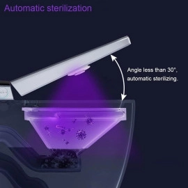 Smart Toilet UV Sterilizer, Negative Ions Remove Odors Deodorizer, WC Bathroom Germicidal UV Light Intelligent Rechargeable Disinfection Lamp