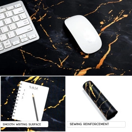 Keyboard Pad Fancy Yellow Long Extended Waterproof Foldable Mouse Pad with Nonslip Base for Desktop, Keyboard-Mouse 1 Pcs