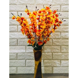 Real Looking Beautiful Orchid Artificial Flower Bunch for Home Office Restaurant Decoration Yellow (Pack of 1 Bunch/7 Sticks) 