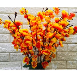 Real Looking Beautiful Orchid Artificial Flower Bunch for Home Office Restaurant Decoration Yellow (Pack of 1 Bunch/7 Sticks) 