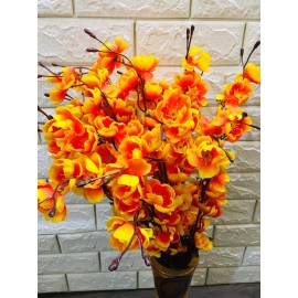 Real Looking Beautiful Orchid Artificial Flower Bunch for Home Office Restaurant Decoration Yellow (Pack of 1 Bunch/7 Sticks) 