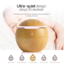 Wooden Cool Mist Humidifiers Essential Oil Diffuser Aroma Air Humidifier with Colorful Change for Car, Office, Babies, humidifiers for Home, air humidifier for Room