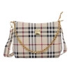 Exclusive Chex Pattern Women'S Checks Design Sling Bag,Burburry Style Ladies Purse Comes With Golden Chrome Chain And Long Shoulder Belt