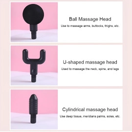 Handheld Deep Tissue Massager 6 Massage Heads | 1800mAh Battery & Type-C Charging with 50dB Super Quiet Portable Gun for Muscle Pain Relief | 6 Variable Speed Body Massager (Black)