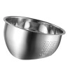 Heavy Quality Stainless Steel Colander Rice Washing Bowl with Side Doted Design Drainer Basket Ideal for Kitchen Tools Vegetables, Rice, Fruits (23cm, Silver)