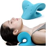 Neck and Shoulder Relaxer for Tmj Pain Relief and Cervical Traction Device for Spine Alignment | Neck Stretcher Chiropractic Pillow for Neck Pain Relief (Blue)