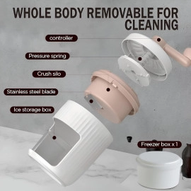 Ice Shaving Machine | Portable Ice Crusher for Smoothe Shakes Cocktail | Hand Shaved Ice Machine for Outdoor Indoor use | Easy to opertate Ice Shaver | BPA Free Healthy Ice Crusher