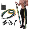 Gym Power Resistance Band Set for Workout, Resistance Band for Exercise, Resistance Band for Pull ups, tricep, Legs, Rubber Tube with Door Anchor and Hook (Multicolor)