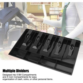 Cash Tray Plastic (9 compartment, Black)