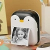 Mini Small Portable Rechargeable Printer with Cute Penguin Design, Including A Roll of Thermal Paper