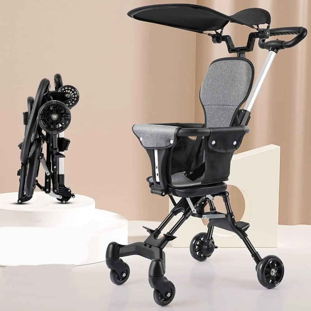 Compact Baby Stroller| New Born/Toddler/Kid, Safety Harness| Travel Stroller with Adjustable Handles and Backrest| Foldable Cart & Sun Roof Umbrella| Easy to Carry in Flight as Hand Bag