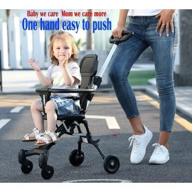 Compact Baby Stroller| New Born/Toddler/Kid, Safety Harness| Travel Stroller with Adjustable Handles and Backrest| Foldable Cart & Sun Roof Umbrella| Easy to Carry in Flight as Hand Bag