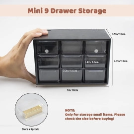 Nine Drawer Storage Box - Plastic Multi-Layer Storage Cabinet Mini Rectangular Desktop Organizer Drawers for Makeup Cosmetic Jewellery Office Craft Supplies(Small Drawer Storage)