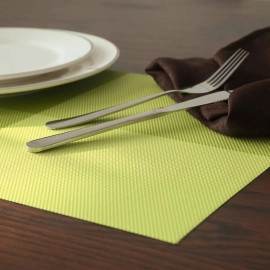 Placemats,Vinyl Table Mats Set of 6,Heat Resistant Place Mats for Dining Table Washable Anti-Skid,Green