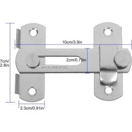 Flip Latch Lock Gate Latches Heavy Duty Door Stopper/Door Lock Latch for Home and Office Doors, Stainless Steel Bar Latch Safety Door Lock for Barn, Bathroom, Garage, Window, Sliding Door - Pack of 1