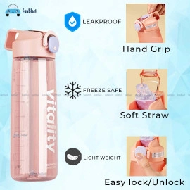 Tritan Sports Water Bottle - BPA Free Drinking Bottle, Leakproof Gym Bottle, Unbreakable Water Bottle, Ideal for Office, Sports, School, Gym, Yoga, Travelling (760 ML) (Random Color)