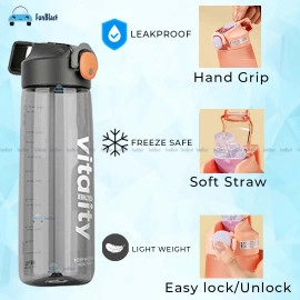 Tritan Sports Water Bottle - BPA Free Drinking Bottle, Leakproof Gym Bottle, Unbreakable Water Bottle, Ideal for Office, Sports, School, Gym, Yoga, Travelling (760 ML) (Random Color)