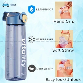 Tritan Sports Water Bottle - BPA Free Drinking Bottle, Leakproof Gym Bottle, Unbreakable Water Bottle, Ideal for Office, Sports, School, Gym, Yoga, Travelling (760 ML) (Random Color)