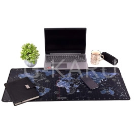 World Map Rubber Gaming Mouse Pad & Keyboard Desk Mat for PC Computer Laptop| 90X40 CM - Black