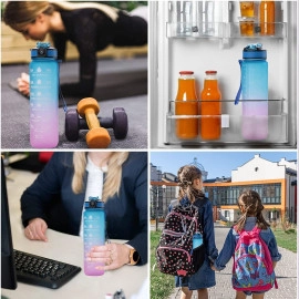 Motivation Water Bottle - Gym Bottle Motivational Water Bottle Sipper Bottle For Adults With Time Measurement Water bottle for office,Water bottle for gym 1000ML (Multicolor Pack of 1)