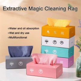 Microfiber Cleaning Cloth - 20 PCS Reusable Microfiber Cleaning and Drying Wipes With Dispenser Box | Thickened Magic Wipe Home Kitchen Car Multi-Functional Cleaning Rag (Multicolor) (Pack Of 1)